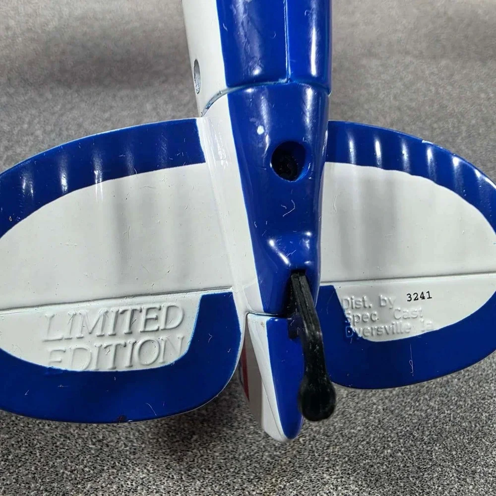 Standard Oil Diecast Airplane Stanolind Gasoline A-02 Blue White Excellent